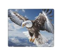 Hingor Flying Eagle Print Mouse Pad With Stitched Edge Premium Textured Smooth Precise Operation Waterproof Washable Non-Slip Rubber Base Desktop Protection Mat 9 X 7 Inch