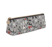Hingor French Fashion Model Ferrets Print Stylish and Practical Pencil Case Large Capacity Triangle Pencil Pouch with Zipper