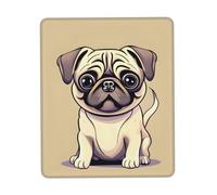 Hingor Funny Cartoon Pug Puppy Dogs print Mouse Pad with Stitched Edges, Premium-Textured Mouse Mat Pad, Non-Slip Rubber Base Mousepad for Gaming Laptop Computer