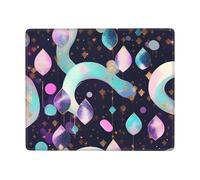 Hingor Glittery Pretty Pattern Print Mouse Pad With Stitched Edge Premium Textured Smooth Precise Operation Waterproof Washable Non-Slip Rubber Base Desktop Protection Mat 9 X 7 Inch