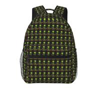 Hingor Green Alien Print Unisex Leisure Backpack Lightweight Travel Work Everyday Use Weekend Getaways