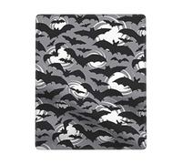 Hingor Halloween Bats Grey Print Mouse Pad With Stitched Edges - Mousepad For, 9 X 7 Inch Washable Square Desk Pad, Non-Slip Rubber Base, Office Home Laptop Accessories