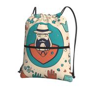 Hingor Hand And Happy Fathers Day Print Drawstring Backpack String Bag Sackpack Cinch Water Resistant For Gym Shopping Sport Yoga