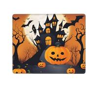 Hingor Happy-Halloween-Vector 1 Print Mouse Pad With Stitched Edge Premium Textured Smooth Precise Operation Waterproof Washable Non-Slip Rubber Base Desktop Protection Mat 9 X 7 Inch