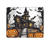Hingor Happy-Halloween-Vector Print Mouse Pad With Stitched Edge Premium Textured Smooth Precise Operation Waterproof Washable Non-Slip Rubber Base Desktop Protection Mat 9 X 7 Inch