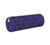 Hingor Haunted Mansion Print Pu Pencil Pen Case Portable Stationery Bag Pouch Cosmetic Organizer Bag for Man and Woman