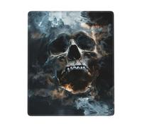 Hingor Horror Ghost Skull Print Mouse Pad With Stitched Edges - Mousepad For, 9 X 7 Inch Washable Square Desk Pad, Non-Slip Rubber Base, Office Home Laptop Accessories