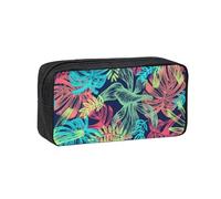 Hingor Illustration Digital Art Leaf Print Big Capacity Pencil Case Pencil Pouch Pen Case School Supplies Cute Pencil Box