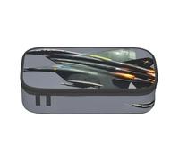 Hingor Jet Fighter Print Pencil Case for Girls Boys, Large Capacity Pencil Case Pouch with 3 Compartment, Stationery Storage Organizer for Women Men Adults School Office College Students