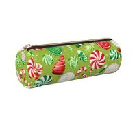 Hingor Lollipop Print Pu Pencil Pen Case Portable Stationery Bag Pouch Cosmetic Organizer Bag for Man and Woman