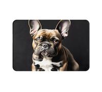 Hingor Long Ears French Bulldog Print Highly Absorbent Microfiber Door Mat And Pet Rug (60x40cm), Non Slip Thick Washable Area And Bath Mat Soft For Kitchen Bathroom