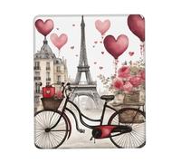 Hingor Love Paris Tower Coffee Wine Perfume Bicycle Heart print Mouse Pad with Stitched Edges, Premium-Textured Mouse Mat Pad, Non-Slip Rubber Base Mousepad for Gaming Laptop Computer