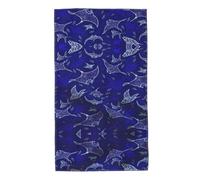 Hingor Manta Ray And Fish Print Soft Hand Towel Ideal For Use In Bathroom, Kitchen, Gym, Spa & General Cleaning, Compact & Lightweight Multi Purpose Hand Towels 27.5x16 Inch