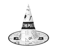Hingor Mathematics Print Print Halloween Hat For Women, Adult Witches Cosplay Accessories, Foldable Pointed Hat