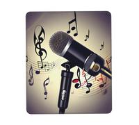 Hingor Microphone with Music Note print Mouse Pad with Stitched Edges, Premium-Textured Mouse Mat Pad, Non-Slip Rubber Base Mousepad for Gaming Laptop Computer
