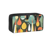 Hingor Mid Century Modern Retro with Drop Shapes Print Big Capacity Pencil Case Pencil Pouch Pen Case School Supplies Cute Pencil Box
