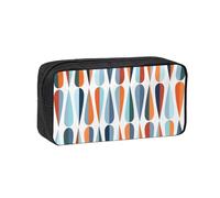 Hingor Mid Century Modern Retro with Drop Shapes Print Big Capacity Pencil Case Pencil Pouch Pen Case School Supplies Cute Pencil Box