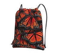 Hingor Monarch Butterflies. Print Drawstring Backpack String Bag Sackpack Cinch Water Resistant For Gym Shopping Sport Yoga