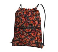 Hingor Monarch Butterflies Print Drawstring Backpack String Bag Sackpack Cinch Water Resistant For Gym Shopping Sport Yoga