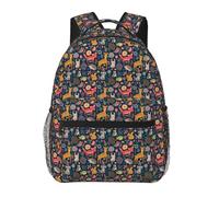 Hingor Owl Rabbit Bird Fox Print Unisex Leisure Backpack Lightweight Travel Work Everyday Use Weekend Getaways