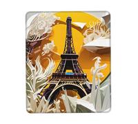 Hingor Paris Eiffel Tower print Mouse Pad with Stitched Edges, Premium-Textured Mouse Mat Pad, Non-Slip Rubber Base Mousepad for Gaming Laptop Computer