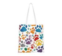 Hingor Paw Prints Art 1 Print Aesthetic Canvas Tote Bag For Women, Cute, Trendy & Reusable Canvas Shopping Bag Bags For School, Shopping, Gym, Library And Beach