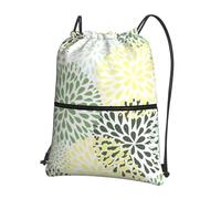 Hingor Petals Garden Leaves Print Drawstring Backpack String Bag Sackpack Cinch Water Resistant For Gym Shopping Sport Yoga