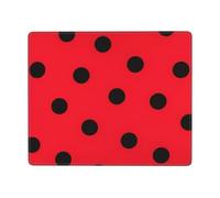 Hingor Polka Dot Print Mouse Pad With Stitched Edge Premium Textured Smooth Precise Operation Waterproof Washable Non-Slip Rubber Base Desktop Protection Mat 9 X 7 Inch