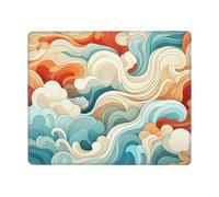 Hingor Rainbow Color Abstract Illustration Print Mouse Pad With Stitched Edge Premium Textured Smooth Precise Operation Waterproof Washable Non-Slip Rubber Base Desktop Protection Mat 9 X 7 Inch