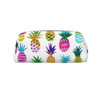 Hingor Rainbow Pineapple Print Fashion Stationery Pencil Bag Toiletry Pouch with Zipper for Cosmetics, Stationery, Purse, Pencil Case - Travel