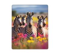Hingor Rainbow Zebra Print Mouse Pad With Stitched Edges - Mousepad For, 9 X 7 Inch Washable Square Desk Pad, Non-Slip Rubber Base, Office Home Laptop Accessories
