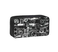 Hingor Retro Cool Camera Collection Print Big Capacity Pencil Case Pencil Pouch Pen Case School Supplies Cute Pencil Box