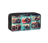 Hingor Retro Cool Camera Collection Print Big Capacity Pencil Case Pencil Pouch Pen Case School Supplies Cute Pencil Box