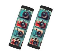 Hingor Retro Cool Camera Collection Print Comfortable Neoprene Luggage Handle Wrap Suitcase Handle Cover, (Pack of 2)