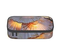 Hingor Seashells On The Beach Print Pencil Case for Girls Boys, Large Capacity Pencil Case Pouch with 3 Compartment, Stationery Storage Organizer for Women Men Adults School Office College Students