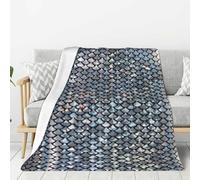 Hingor Silver Fish Scale Print Throw Blankets All Season Ultra Soft Warm Fleece Blanket For Home Bed Sofa Couch Chair Outdoor Travel Camping (80x60) Inch