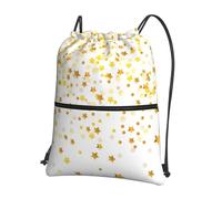 Hingor Sparsed Dreamy Stars And Spots Print Drawstring Backpack String Bag Sackpack Cinch Water Resistant For Gym Shopping Sport Yoga