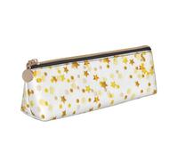 Hingor Sparsed Dreamy Stars and Spots Print Stylish and Practical Pencil Case Large Capacity Triangle Pencil Pouch with Zipper