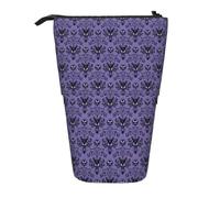 Hingor Standing Pencil Case Haunted Mansion Print Telescopic Pencil Case Stand Up Pen Holder Cartoon Portable Makeup Bag for School Office Cosmetics Gift Supply
