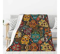 Hingor Sugar And Skulls Style Print Throw Blankets All Season Ultra Soft Warm Fleece Blanket For Home Bed Sofa Couch Chair Outdoor Travel Camping (80x60) Inch