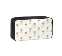 Hingor Sunflower Hand Painted Floral Print Big Capacity Pencil Case Pencil Pouch Pen Case School Supplies Cute Pencil Box