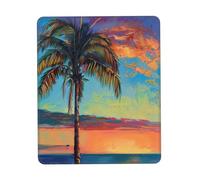 Hingor Sunset Palm print Mouse Pad with Stitched Edges, Premium-Textured Mouse Mat Pad, Non-Slip Rubber Base Mousepad for Gaming Laptop Computer