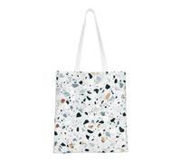 Hingor Terrazzo Marble Pastel Print Aesthetic Canvas Tote Bag For Women, Cute, Trendy & Reusable Canvas Shopping Bag Bags For School, Shopping, Gym, Library And Beach