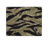 Hingor Tiger Stripe Camo Print Mouse Pad With Stitched Edge Premium Textured Smooth Precise Operation Waterproof Washable Non-Slip Rubber Base Desktop Protection Mat 9 X 7 Inch