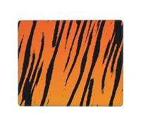 Hingor Tiger Stripe Print Mouse Pad With Stitched Edge Premium Textured Smooth Precise Operation Waterproof Washable Non-Slip Rubber Base Desktop Protection Mat 9 X 7 Inch