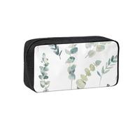 Hingor White Natural Greenery Twig Print Big Capacity Pencil Case Pencil Pouch Pen Case School Supplies Cute Pencil Box