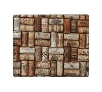 Hingor Wine Cork Print Mouse Pad With Stitched Edge Premium Textured Smooth Precise Operation Waterproof Washable Non-Slip Rubber Base Desktop Protection Mat 9 X 7 Inch