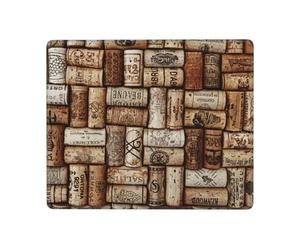 Hingor Wine Cork Print Mouse Pad With Stitched Edge Premium Textured Smooth Precise Operation Waterproof Washable Non-Slip Rubber Base Desktop Protection Mat 9 X 7 Inch