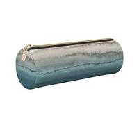 Hingor Within The Tides Print Pu Pencil Pen Case Portable Stationery Bag Pouch Cosmetic Organizer Bag for Man and Woman