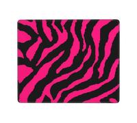 Hingor Zebra Tiger Leopard Pink Print Mouse Pad With Stitched Edge Premium Textured Smooth Precise Operation Waterproof Washable Non-Slip Rubber Base Desktop Protection Mat 9 X 7 Inch